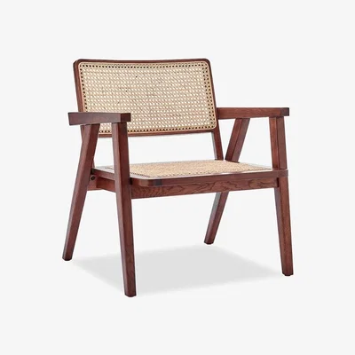 Cult Furniture £50 Off Lambert Wooden Accent Chair, Cane & Dark Stain Oak