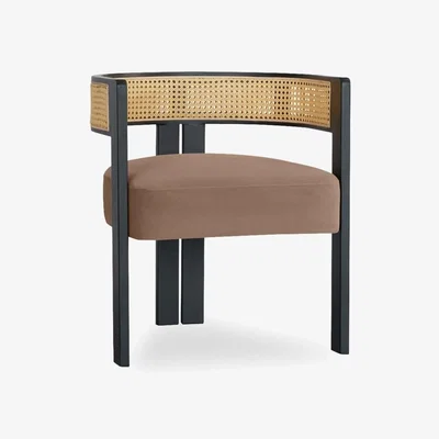 Cult Furniture Clifton Carver Dining Chair, Taupe Sustainable Velvet