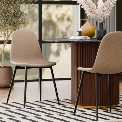 Cult Furniture Rayner Dining Chair, Latte Sustainable Fabric
