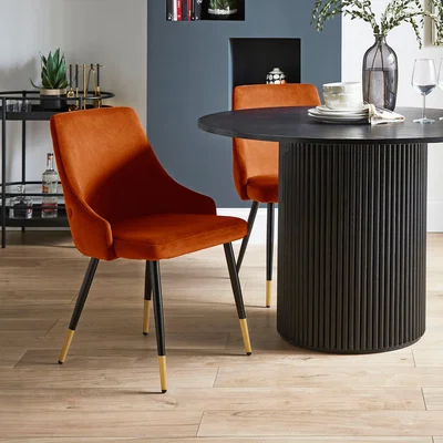 Dunelm Ariana Set of 2 Dining Chairs, Velvet