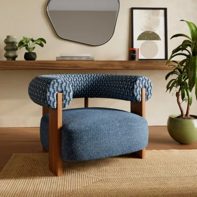 Dunelm Fallon Cut Velvet Accent Chair