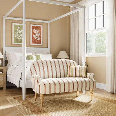 Dunelm Petit Folkstone Stripe Terracotta 2 Seater Armchair