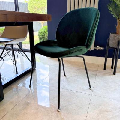 Dunelm Fusion Living Luxurious Velvet Dining Chair with Black Metal Legs
