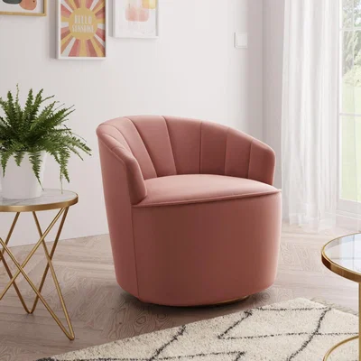 Dunelm Matilda Velvet Swivel Chair Rose (Pink)