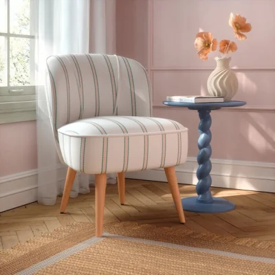 Dunelm Elsie Scallop Stripe Cocktail Chair
