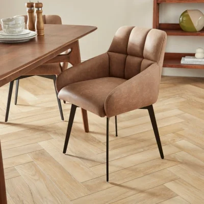 Dunelm Jase Swivel Dining Chair, Faux Leather