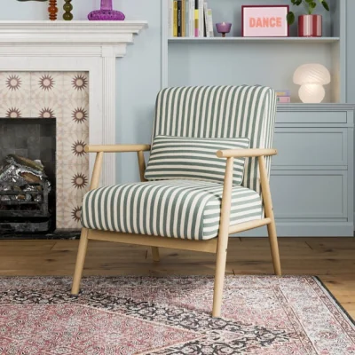 Dunelm Return - Alpine Linford Stripe Spindle Chair, Racing Green