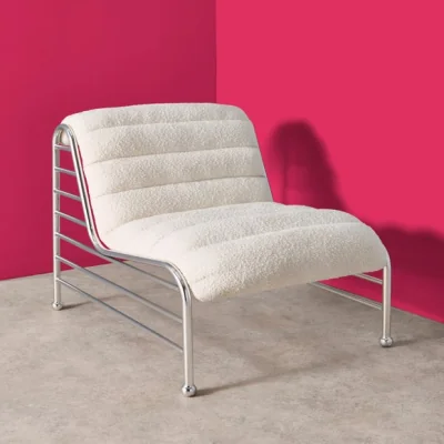 Dunelm Yinka Ilori Sleeve Metal Ribbed Boucle Occasional Chair