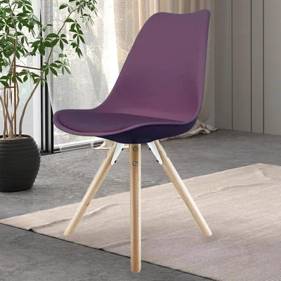 Dunelm Fusion Living Soho Plastic Dining Chair with Pyramid Legs Aubergine (Purple)