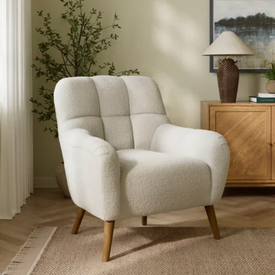 Dunelm Jase Boucle Quilted Back Armchair