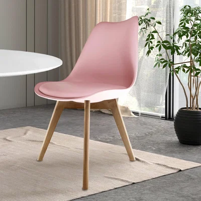 Dunelm Fusion Living Soho Plastic Dining Chair with Squared Legs Blush