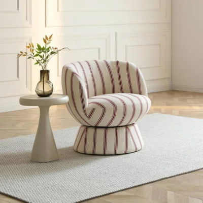 Dunelm Tulip Folkstone Stripe Curved Swivel Accent Chair