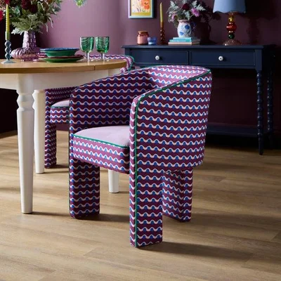 Dunelm Sophie Robinson Dining Chair, Amaranth Wiggle Dot Fabric