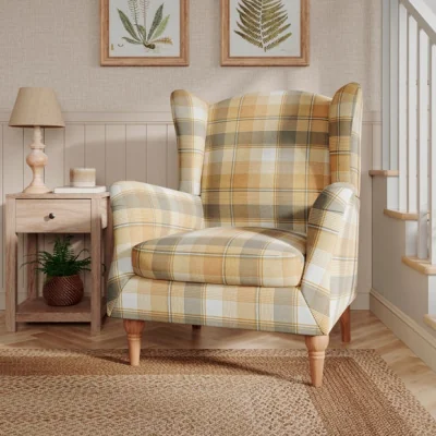 Dunelm Charnwood Check Grande Armchair