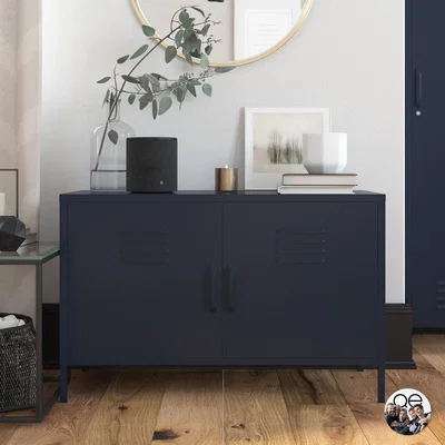 Dunelm Queer Eye Bradford 2 Door Metal Accent Cabinet Navy