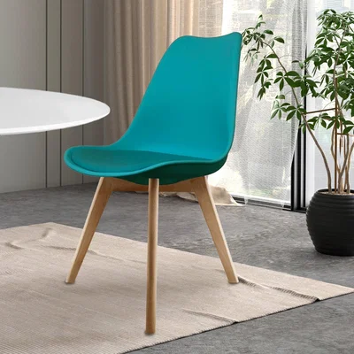Dunelm Fusion Living Soho Plastic Dining Chair with Squared Legs Teal