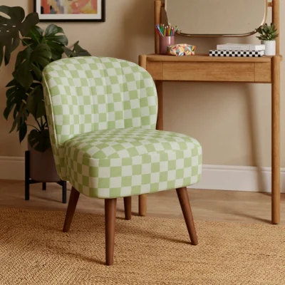 Dunelm Colette Checkerboard Textured Weave Accent Chair