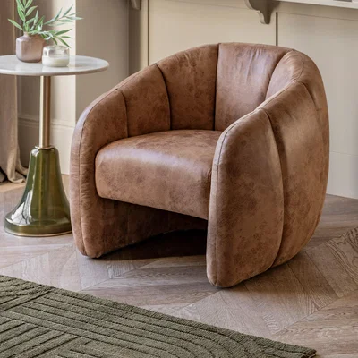 Dunelm Brea Tub Chair, Leather Tan
