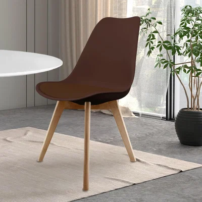 Dunelm Fusion Living Soho Plastic Dining Chair with Squared Legs Chocolate