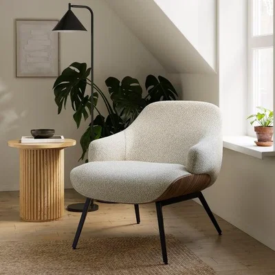 Dunelm Astrid Tonal Boucle Bentwood Accent Chair