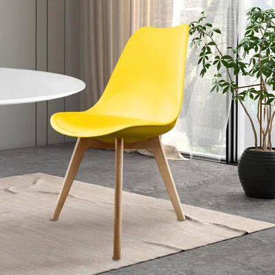 Dunelm Fusion Living Soho Plastic Dining Chair with Squared Legs Yellow