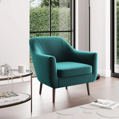 Dunelm Eddie Velvet Tub Chair Peacock