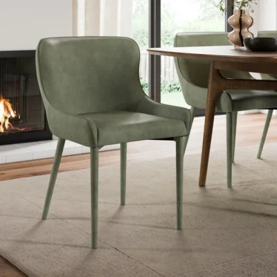 Dunelm Montreal Set of 2 Fully Upholstered Dining Chairs, Faux Leather