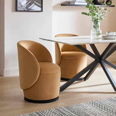 Dunelm Jaylen Swivel Dining Chair, Velvet