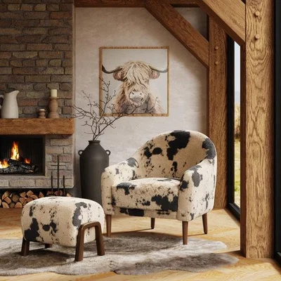 Dunelm Kaspar Faux Cow Fur Tub Chair