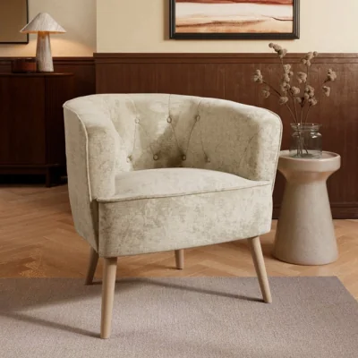 Dunelm Cindi Button Back Luxe Chenille Tub Chair