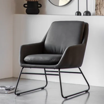 Dunelm Return - Floris Metal Frame Faux Leather Accent Chair