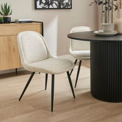 Dunelm Lyle Set of 2 Dining Chairs, Boucle