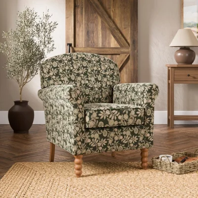 Dunelm Enya Vintage Pod Print Scroll Armchair