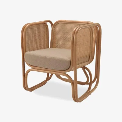 Dunelm Desser Iconic Rattan Chair with Boucle Cushion