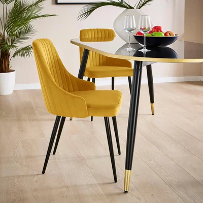 Dunelm Shea Set of 2 Dining Chairs, Velvet