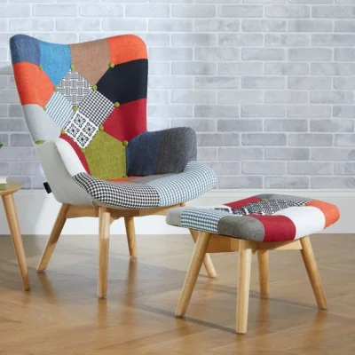Dunelm Sloane Patchwork Occasional Armchair with Footstool
