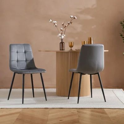 Dunelm Return - Axel Set of 2 Button Back Velvet Dining Chairs