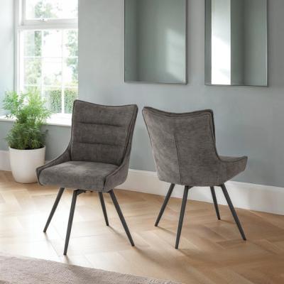 Dunelm Lewis Set of 2 Swivel Dining Chairs, Fabric