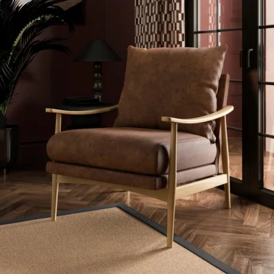 Dunelm Nelson Relaxed Faux Leather Occasional Armchair