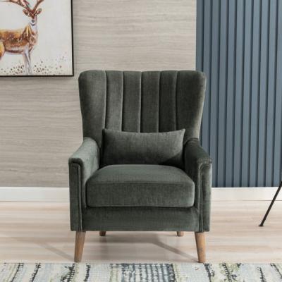 Dunelm Return - Image Furnishings Charlotte Velvet Wingback Occasional Armchair, Green