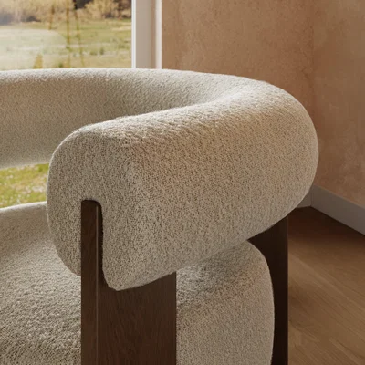Dunelm Fallon Tonal Boucle Bolster Accent Chair Tonal Boucle Natural