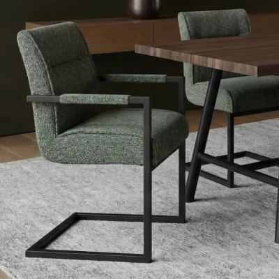 Dunelm Set of 2 Cleaver Tweed Dining Chairs with Arms