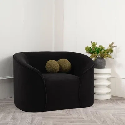 Dunelm Return - Zuma Black Velvet Tub Chair