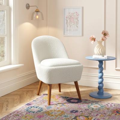 Dunelm Lora Sherpa Storage Cocktail Chair