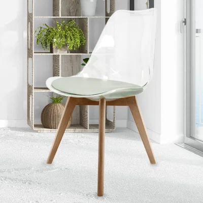 Dunelm Fusion Living Soho Clear Plastic Dining Chair with Squared Legs