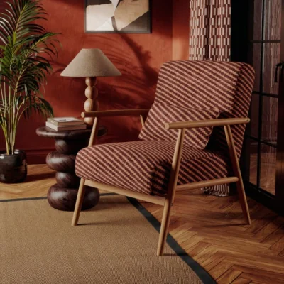 Dunelm Alpine Zig Zag Chenille Spindle Chair