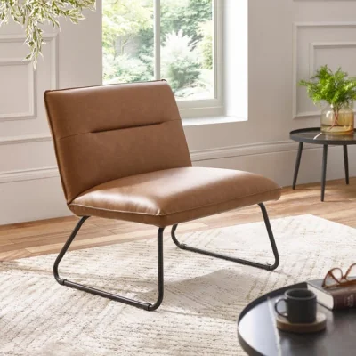 Dunelm Saxon Faux Leather Lounge Chair