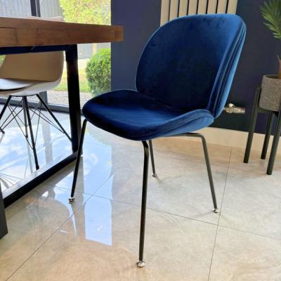 Dunelm Fusion Living Luxurious Velvet Dining Chair with Black Metal Legs