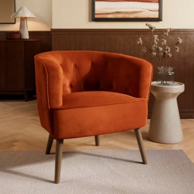 Dunelm Cindi Button Back Velvet Tub Chair