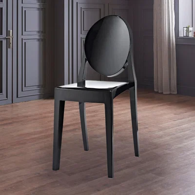 Dunelm Fusion Living Ghost Style Plastic Victoria Dining Chair Black